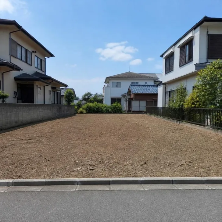 古家と、解体後の更地を並べた写真（イメージ）