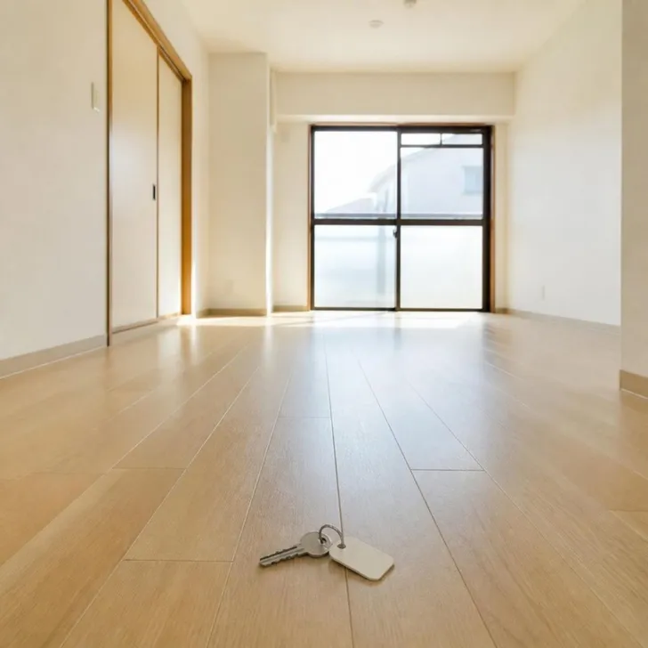 内見で室内を見る家族（イメージ）